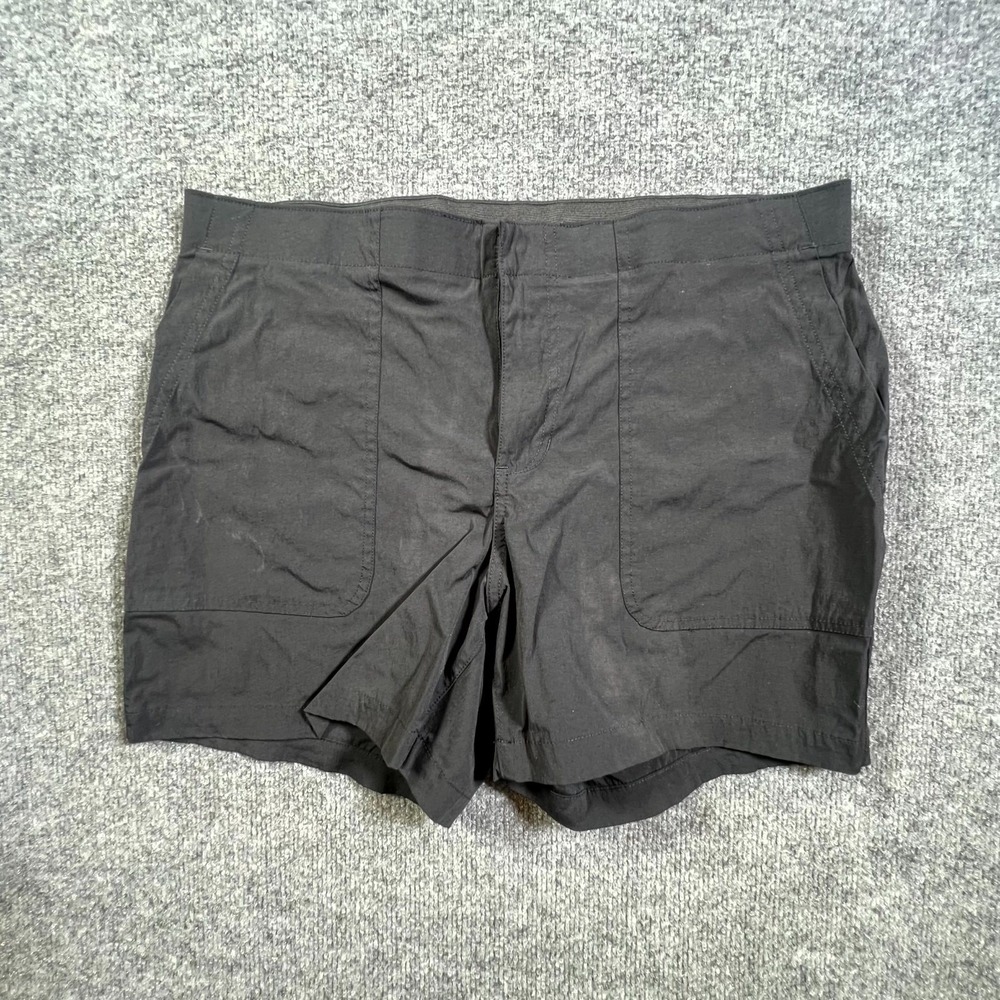 Eddie Bauer Utility Shorts Womens 12 Black Nylon Hiking Outdoor Travel EB007970